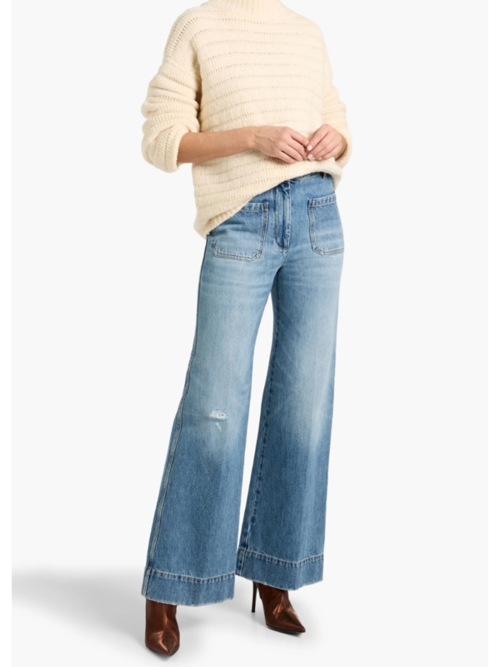 VICTORIA BECKHAM Alina High-Rise Wide-Leg Jeans size 28R
